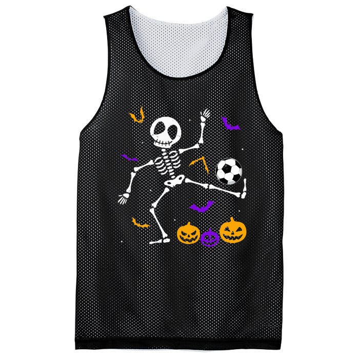 Retro Halloween Soccer Player Skeleton Soccer Lover Mesh Reversible Basketball Jersey Tank