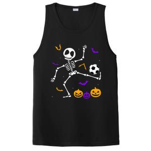 Retro Halloween Soccer Player Skeleton Soccer Lover PosiCharge Competitor Tank