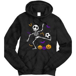 Retro Halloween Soccer Player Skeleton Soccer Lover Tie Dye Hoodie