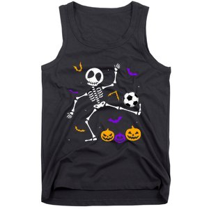 Retro Halloween Soccer Player Skeleton Soccer Lover Tank Top