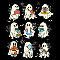 Retro Halloween Science Teacher Ghost Laboratory Teacher Button