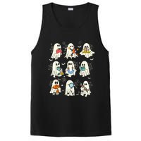 Retro Halloween Science Teacher Ghost Laboratory Teacher PosiCharge Competitor Tank