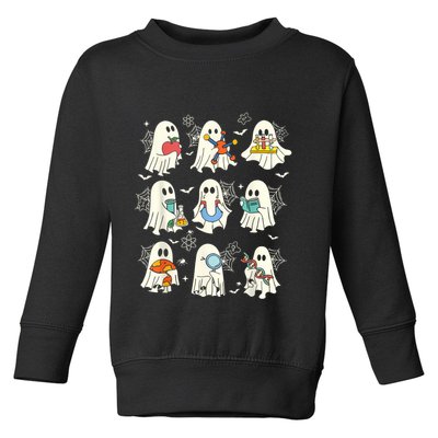 Retro Halloween Science Teacher Ghost Laboratory Teacher Toddler Sweatshirt