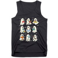 Retro Halloween Science Teacher Ghost Laboratory Teacher Tank Top