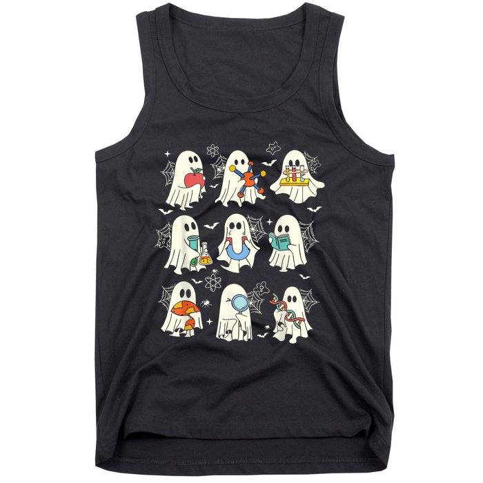 Retro Halloween Science Teacher Ghost Laboratory Teacher Tank Top