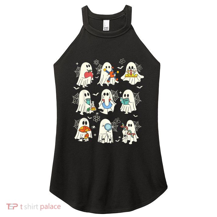 Retro Halloween Science Teacher Ghost Laboratory Teacher Women's Perfect Tri Rocker Tank