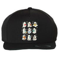 Retro Halloween Science Teacher Ghost Laboratory Teacher Wool Snapback Cap