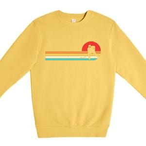 Retro Hockey Striped Logo Premium Crewneck Sweatshirt