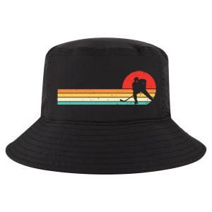 Retro Hockey Striped Logo Cool Comfort Performance Bucket Hat