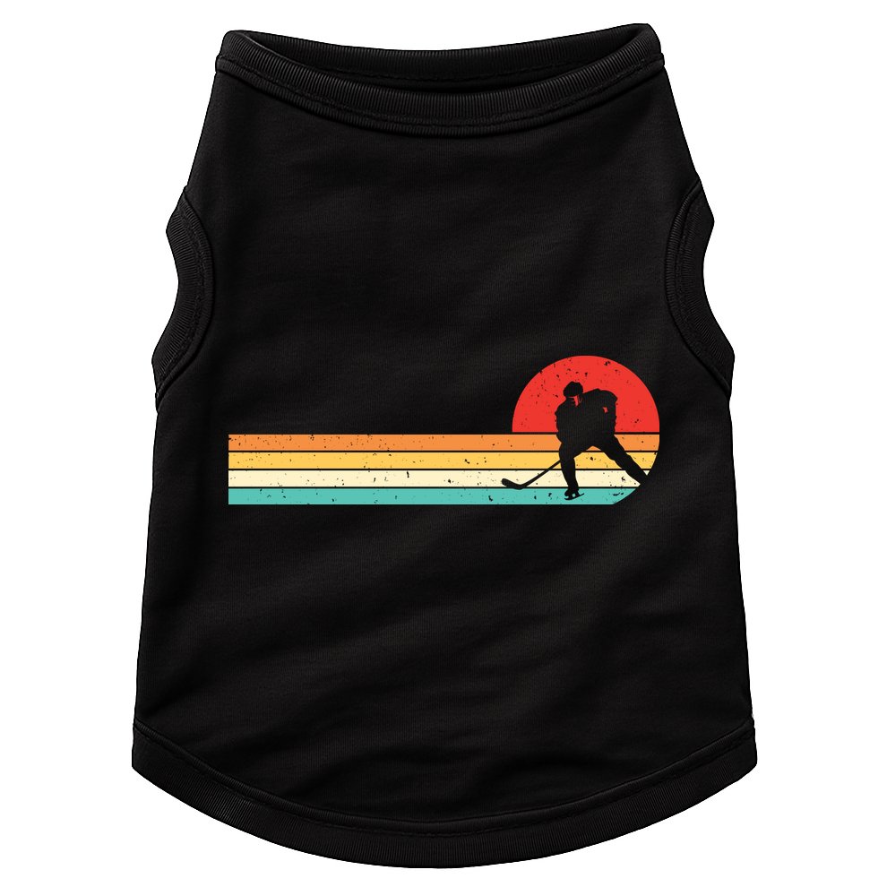 Retro Hockey Striped Logo Doggie Tank