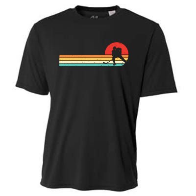 Retro Hockey Striped Logo Cooling Performance Crew T-Shirt