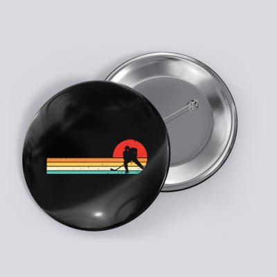 Retro Hockey Striped Logo Button