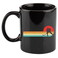 Retro Hockey Striped Logo 11oz C Handle Ceramic Mug
