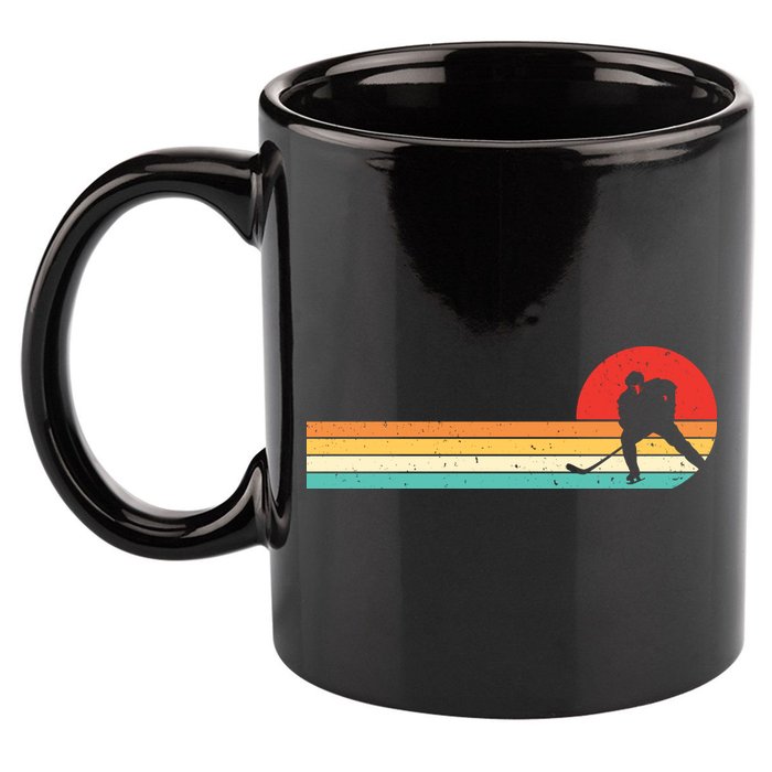 Retro Hockey Striped Logo 11oz C Handle Ceramic Mug