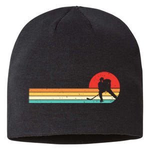 Retro Hockey Striped Logo Sustainable Beanie