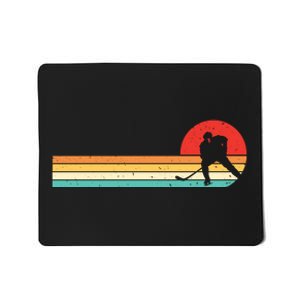 Retro Hockey Striped Logo Mousepad