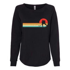 Retro Hockey Striped Logo Womens California Wash Sweatshirt