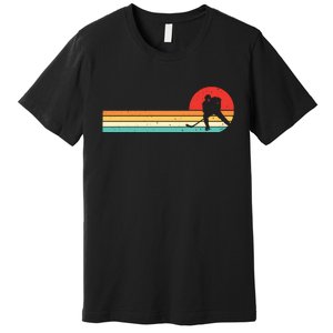 Retro Hockey Striped Logo Premium T-Shirt