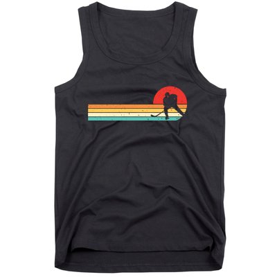 Retro Hockey Striped Logo Tank Top