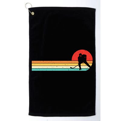 Retro Hockey Striped Logo Golf Towel