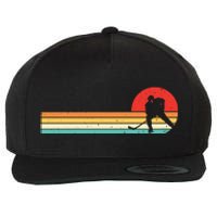 Retro Hockey Striped Logo Wool Snapback Cap