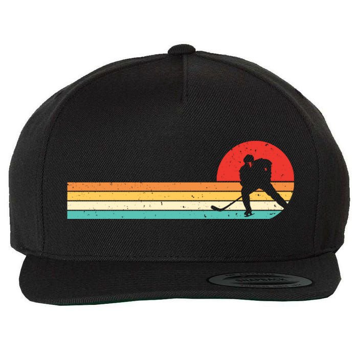 Retro Hockey Striped Logo Wool Snapback Cap