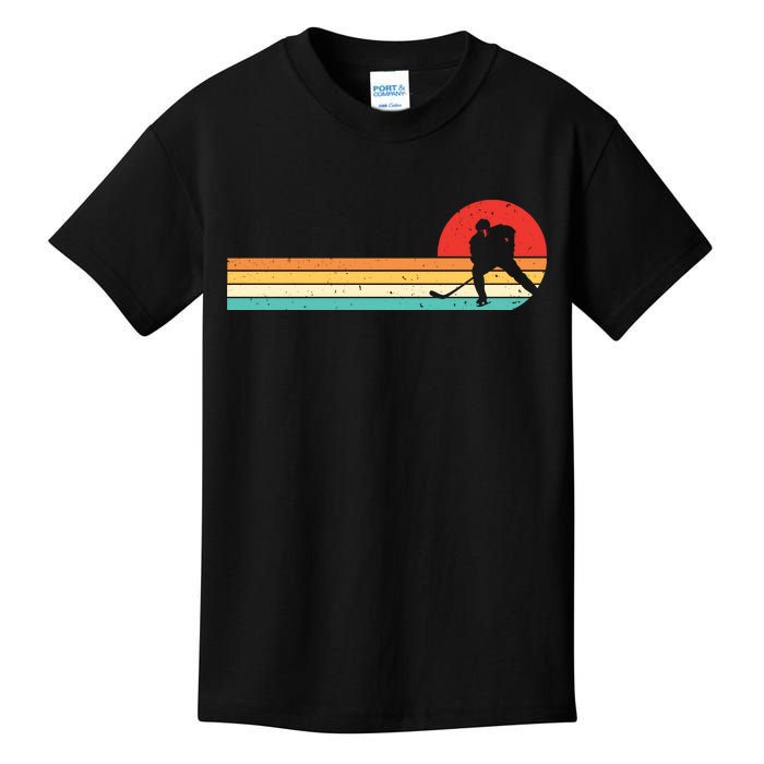 Retro Hockey Striped Logo Kids T-Shirt