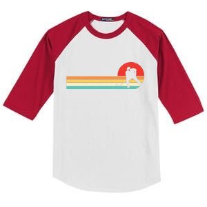 Retro Hockey Striped Logo Kids Colorblock Raglan Jersey