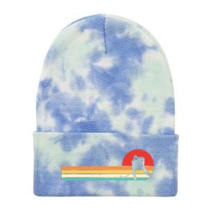 Retro Hockey Striped Logo Tie Dye 12in Knit Beanie