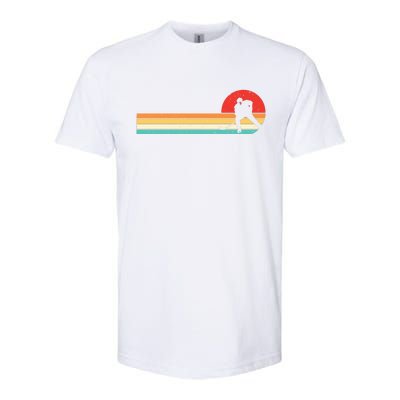 Retro Hockey Striped Logo Softstyle CVC T-Shirt