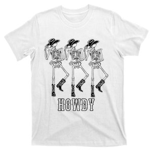 Retro Howdy Skeleton Cow Dancing Cow Boots Horse T-Shirt