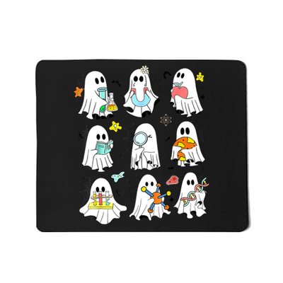 Retro Halloween Science Teacher Ghost Laboratory Teacher Mousepad