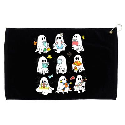 Retro Halloween Science Teacher Ghost Laboratory Teacher Grommeted Golf Towel