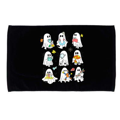 Retro Halloween Science Teacher Ghost Laboratory Teacher Microfiber Hand Towel