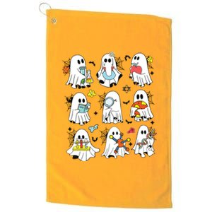 Retro Halloween Science Teacher Ghost Laboratory Teacher Platinum Collection Golf Towel