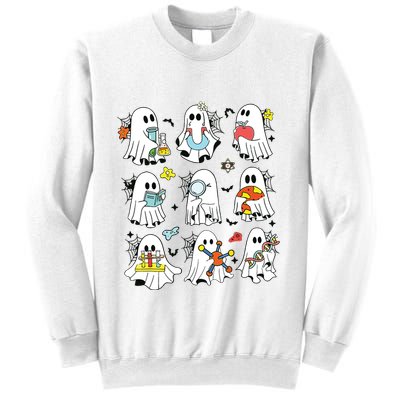 Retro Halloween Science Teacher Ghost Laboratory Teacher Sweatshirt