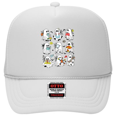 Retro Halloween Science Teacher Ghost Laboratory Teacher Trucker Hat