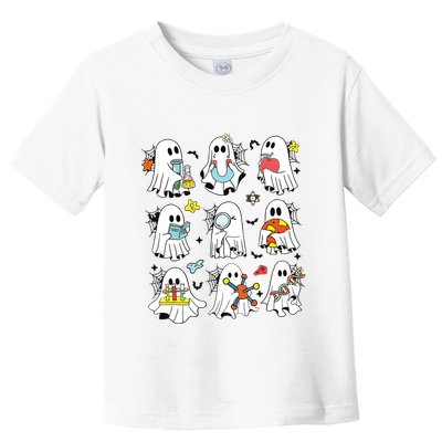 Retro Halloween Science Teacher Ghost Laboratory Teacher Toddler T-Shirt