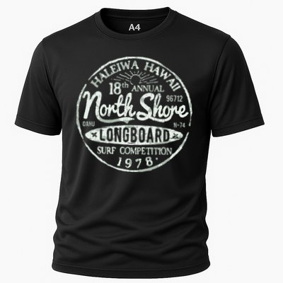 Retro Hawaii Surf Vintage Pacific Beach Long Board Wave Performance Shirt