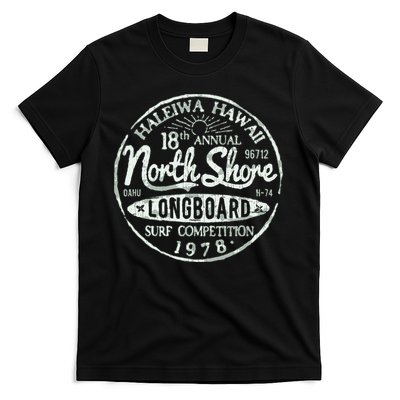 Retro Hawaii Surf Vintage Pacific Beach Long Board Wave T-Shirt
