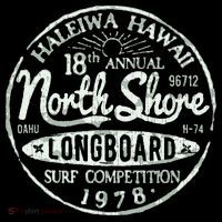 Retro Hawaii Surf Vintage Pacific Beach Long Board Wave T-Shirt