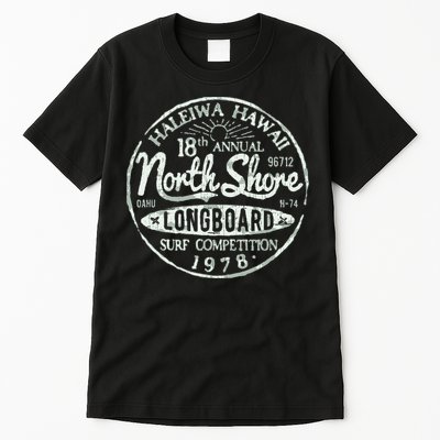 Retro Hawaii Surf Vintage Pacific Beach Long Board Wave Tall T-Shirt