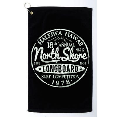 Retro Hawaii Surf Vintage Pacific Beach Long Board Wave Golf Towel