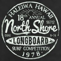 Retro Hawaii Surf Vintage Pacific Beach Long Board Wave Golf Towel