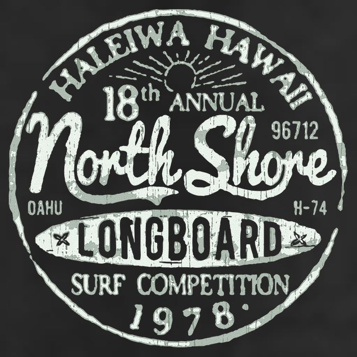 Retro Hawaii Surf Vintage Pacific Beach Long Board Wave Golf Towel