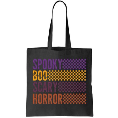 Retro Halloween Spooky Boo Scary Horror Halloween Vibes Spooky Tote Bag