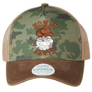 Retro Howdy Santa Cowboy Cowgirl Western Howdy Christmas Legacy Tie Dye Trucker Hat