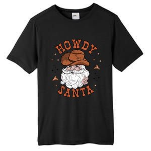 Retro Howdy Santa Cowboy Cowgirl Western Howdy Christmas Tall Fusion ChromaSoft Performance T-Shirt