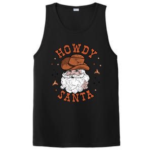 Retro Howdy Santa Cowboy Cowgirl Western Howdy Christmas PosiCharge Competitor Tank