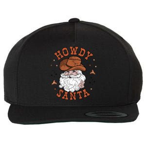 Retro Howdy Santa Cowboy Cowgirl Western Howdy Christmas Wool Snapback Cap